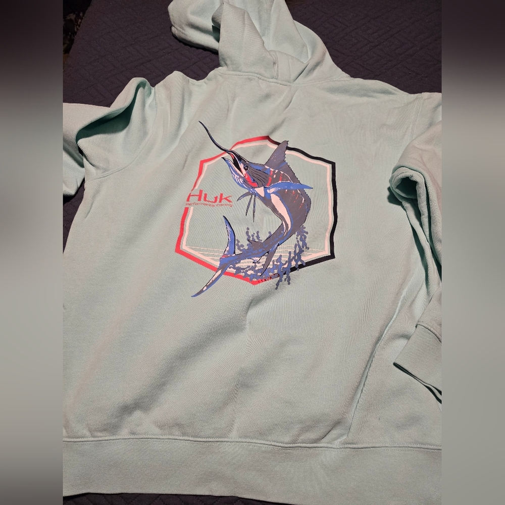 Huk Men's Blue Hoodie Sweater